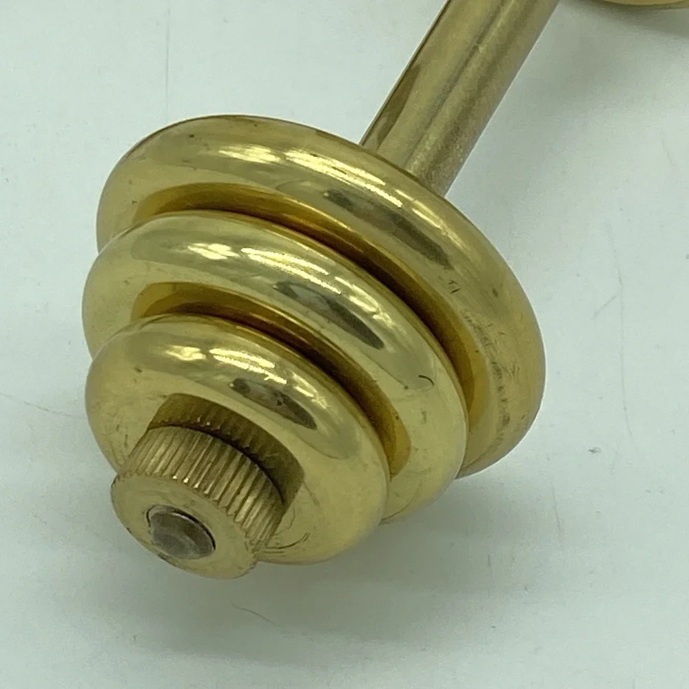 Brass Mini Barbell Paperweight Dark Academia Quiet Luxury Desk Decor Vintage